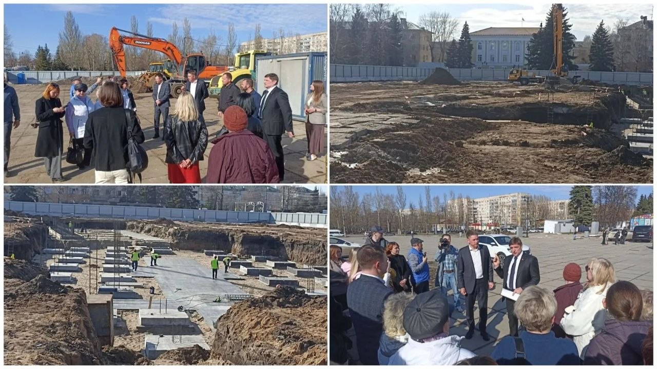 С опережением графика! Глава Тольятти Илья Сухих осмотрел строительную площадку будущей обновлённой Центральной площади города