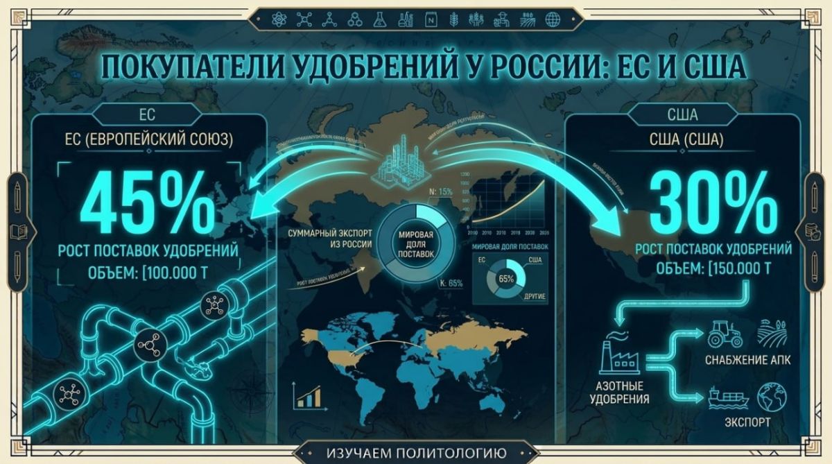 Александр Зимовский: А САЛО РУССКОЕ ЕДЯТ.. Российская промышленность удобрений, несмотря на санкции против ключевых владельцев, в основном избежала ограничений и с 2022 года наращивала экспорт в ЕС и США. Отсутствие санкций... Александр Зимовский: А САЛО РУССКОЕ ЕДЯТ.. Российская промышленность удобрений, несмотря на санкции против ключевых владельцев, в основном избежала ограничений и с 2022 года наращивала экспорт в ЕС и США. Отсутствие санкций...